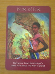 nine of fire angel tarot card