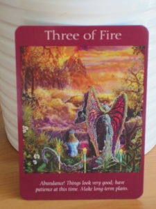 three of fire angel tarot cards