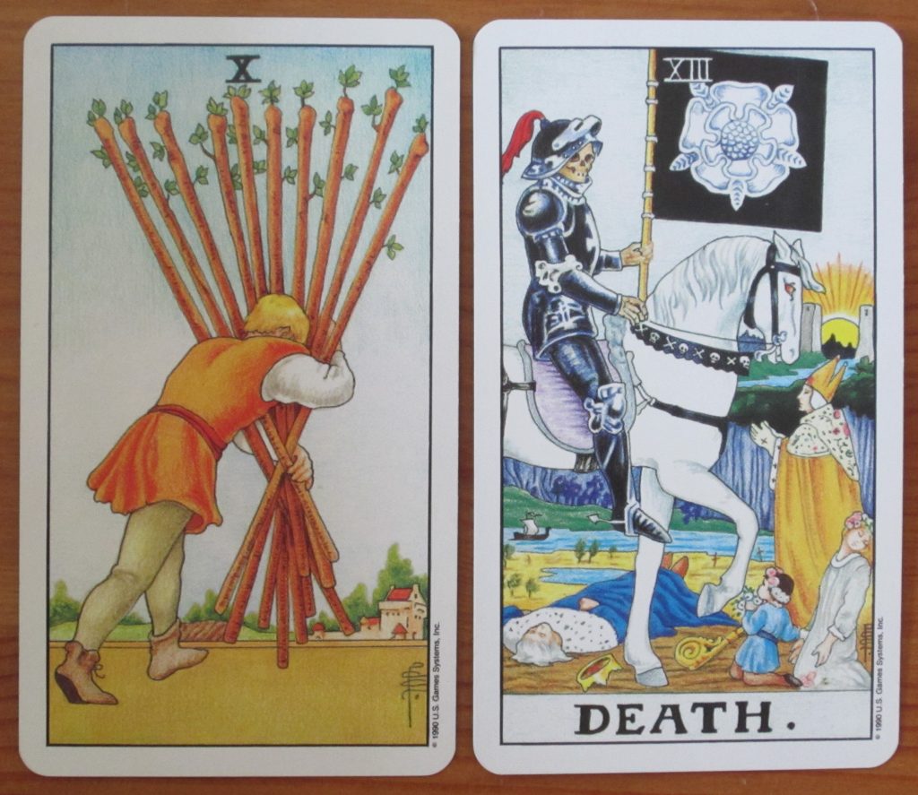 death and ten of wands